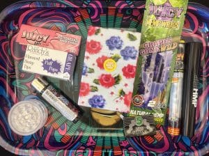 Cannabis gift ideas with purple theme.
